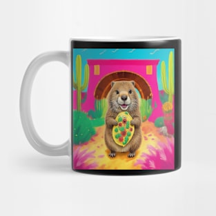 groundhog with cactus under bridge Mug